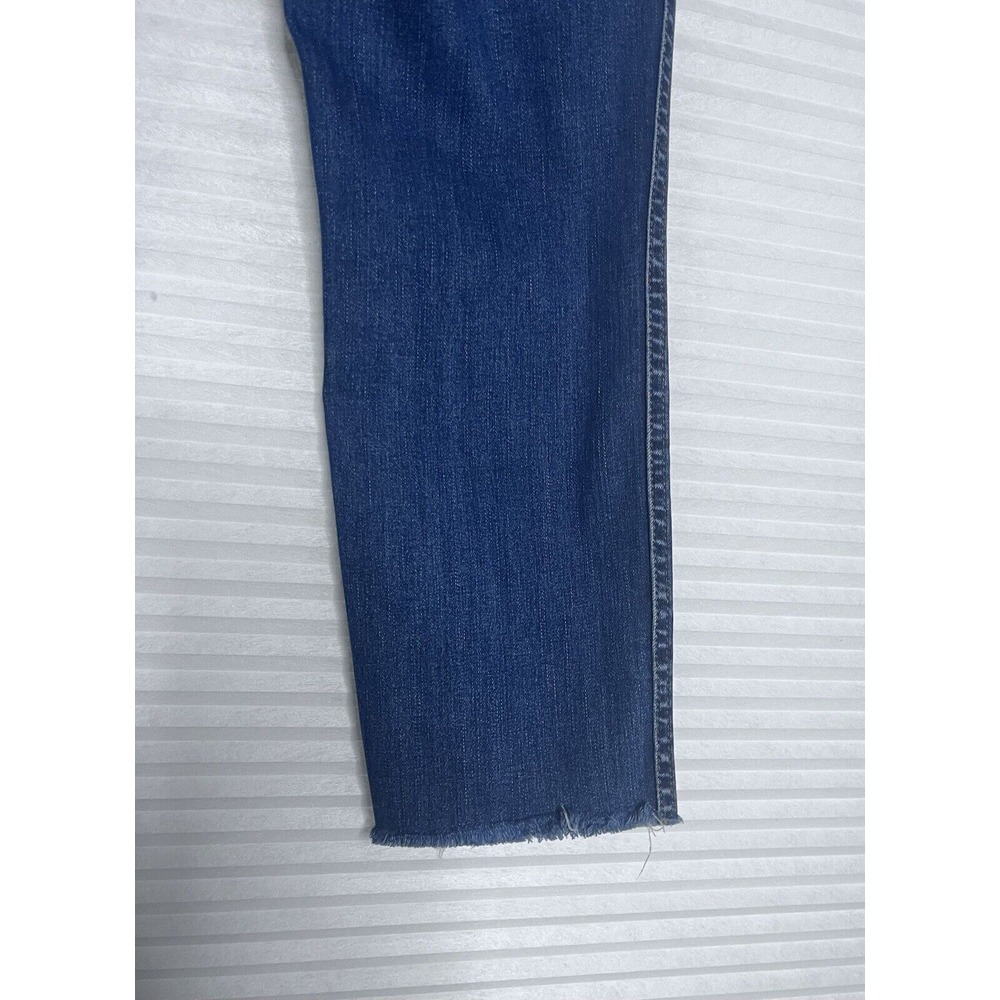 Madewell Womens Dark Jeans Size 27, 10" High Rise Skinny Raw Hem Button Fly - Picture 15 of 16